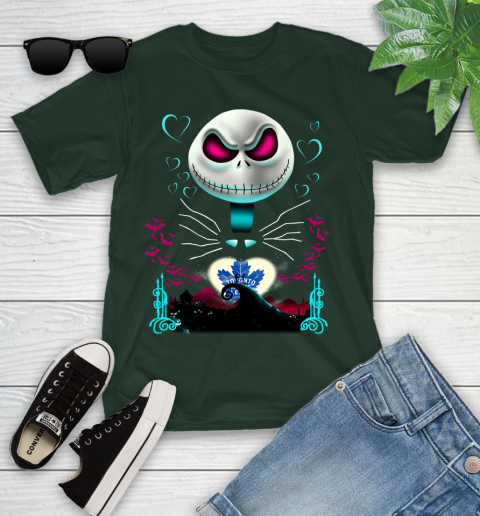NHL Toronto Maple Leafs Jack Skellington Sally The Nightmare Before Christmas Hockey Youth T-Shirt 5