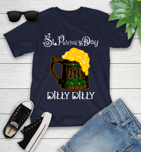 MLB New York Yankees St Patrick's Day Dilly Dilly Beer Baseball Sports Youth T-Shirt 3 MLB New York Yankees St Patrick's Day Dilly Dilly Beer Baseball Sports Youth T-Shirt - Image 3