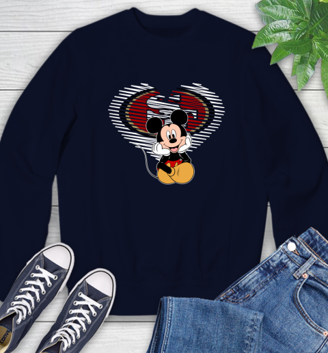 NFL San Francisco 49ers The Heart Mickey Mouse Disney Football T Shirt_000 Sweatshirt 2