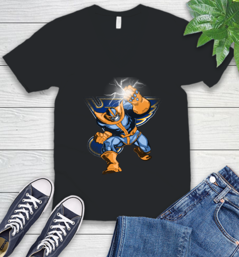 St.Louis Blues NHL Hockey Thanos Avengers Infinity War Marvel V-Neck T-Shirt