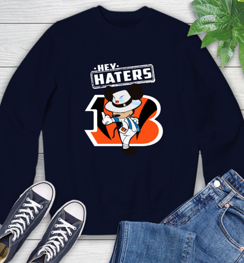 NFL Hey Haters Mickey Football Sports Cincinnati Bengals Sweatshirt 2