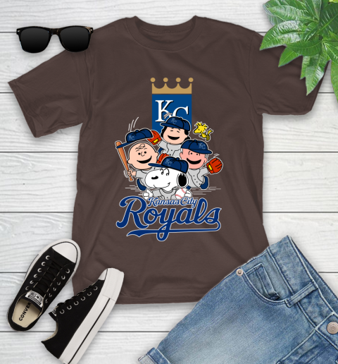 MLB Kansas City Royals Snoopy Charlie Brown Woodstock The Peanuts Movie Baseball T Shirt_000 Youth T-Shirt 7