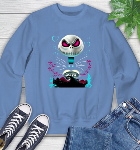 NFL New York Jets Jack Skellington Sally The Nightmare Before Christmas Football Sweatshirt 11