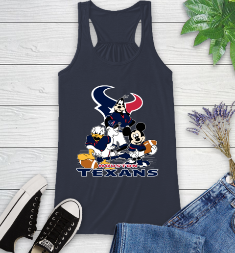 NFL Houston Texans Mickey Mouse Donald Duck Goofy Football Shirt Racerback Tank 10