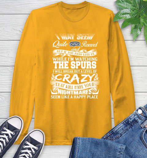 San Antonio Spurs NBA Basketball Don't Mess With Me While I'm Watching My Team Long Sleeve T-Shirt 2