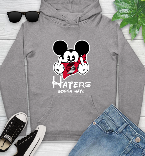 NBA Portland Trail Blazers Haters Gonna Hate Mickey Mouse Disney Basketball T Shirt Youth Hoodie 6