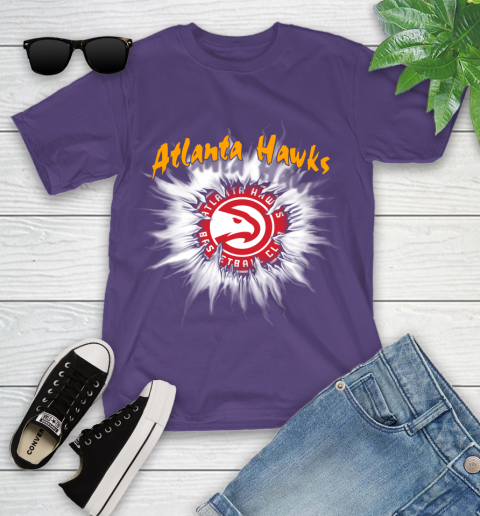 Atlanta Hawks NBA Basketball Rip Sports Youth T-Shirt 3