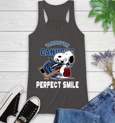 NHL Vancouver Canucks Snoopy Perfect Smile The Peanuts Movie Hockey T Shirt Racerback Tank 11