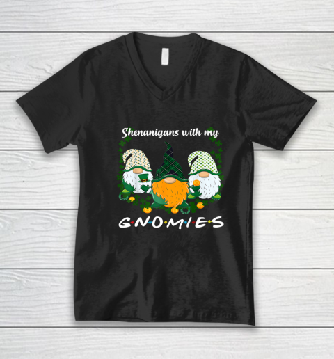 St Patrick s Day Shenanigans Gnomies Gnome Irish Shamrock V-Neck T-Shirt