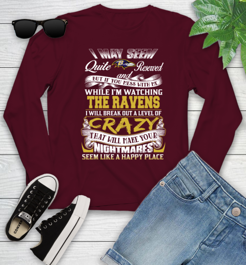 Baltimore Ravens NFL Football Don't Mess With Me While I'm Watching My Team Youth Long Sleeve 6