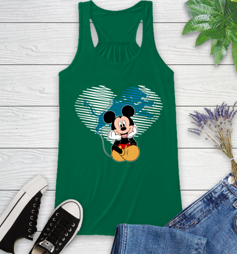 NFL Detroit Lions The Heart Mickey Mouse Disney Football T Shirt_000 Racerback Tank 6