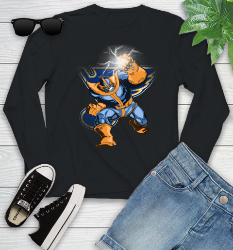 St.Louis Blues NHL Hockey Thanos Avengers Infinity War Marvel Youth Long Sleeve