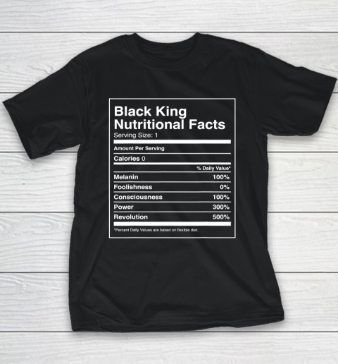 Black King Nutritional Facts Black Pride Youth T-Shirt
