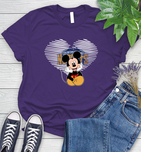 NBA Denver Nuggets The Heart Mickey Mouse Disney Basketball Women's T-Shirt 4