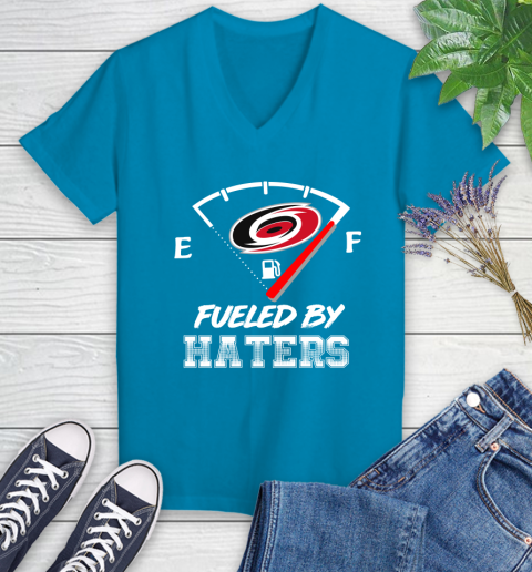Carolina Hurricanes NHL Hockey Fueled By Haters Sports Women's V-Neck T-Shirt 7