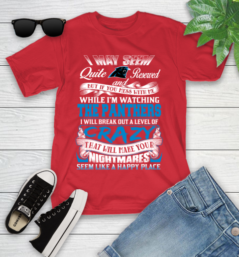 Carolina Panthers NFL Football Don't Mess With Me While I'm Watching My Team Youth T-Shirt 13