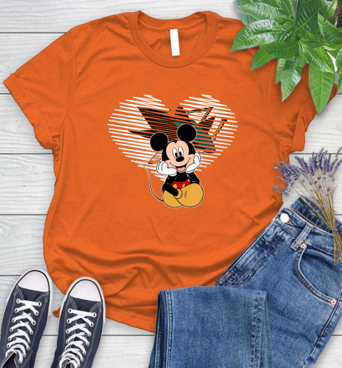 NHL San Jose Sharks The Heart Mickey Mouse Disney Hockey Women's T-Shirt 3