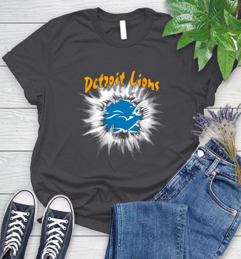 Detroit Lions NFL Football Adoring Fan Rip Sports Women's T-Shirt 8
