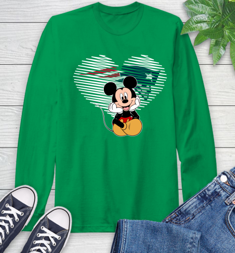 NFL New England Patriots The Heart Mickey Mouse Disney Football T Shirt_000 Long Sleeve T-Shirt 8
