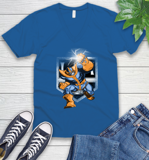 Los Angeles Kings NHL Hockey Thanos Avengers Infinity War Marvel V-Neck T-Shirt 5