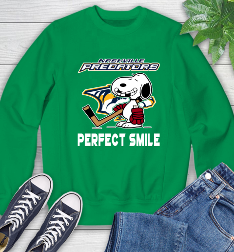 NHL Nashville Predators Snoopy Perfect Smile The Peanuts Movie Hockey T Shirt Sweatshirt 7