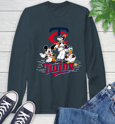 MLB Minnesota Twins Mickey Mouse Donald Duck Goofy Baseball T Shirt Long Sleeve T-Shirt 9