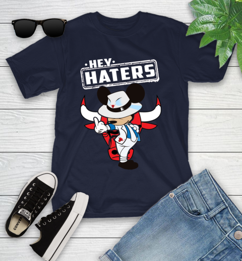 NBA Hey Haters Mickey Basketball Sports Chicago Bulls Youth T-Shirt 2