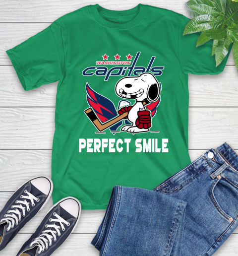 NHL Washington Capitals Snoopy Perfect Smile The Peanuts Movie Hockey T Shirt T-Shirt 7
