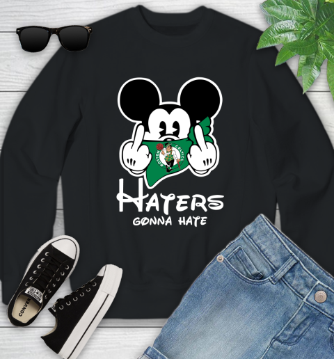 NBA Boston Celtics Haters Gonna Hate Mickey Mouse Disney Basketball T Shirt Youth Sweatshirt