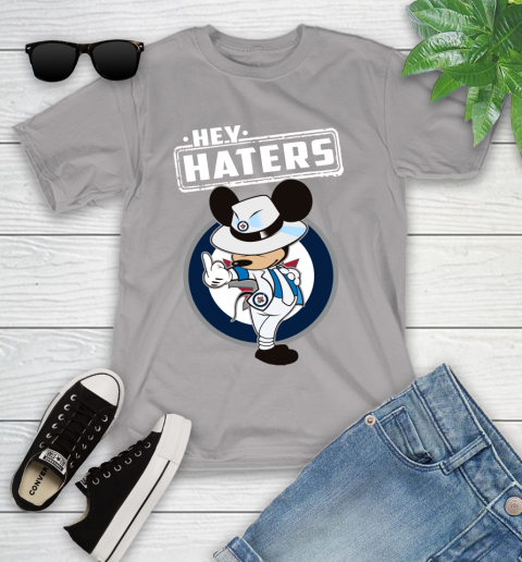 NHL Hey Haters Mickey Hockey Sports Winnipeg Jets Youth T-Shirt 4