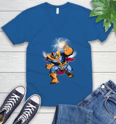 Chicago Bulls NBA Basketball Thanos Avengers Infinity War Marvel V-Neck T-Shirt 5