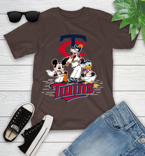 MLB Minnesota Twins Mickey Mouse Donald Duck Goofy Baseball T Shirt Youth T-Shirt 7