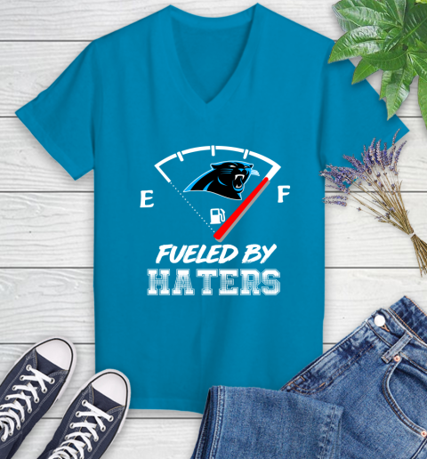 Carolina Panthers NFL Football Fueled By Haters Sports Women's V-Neck T-Shirt 7