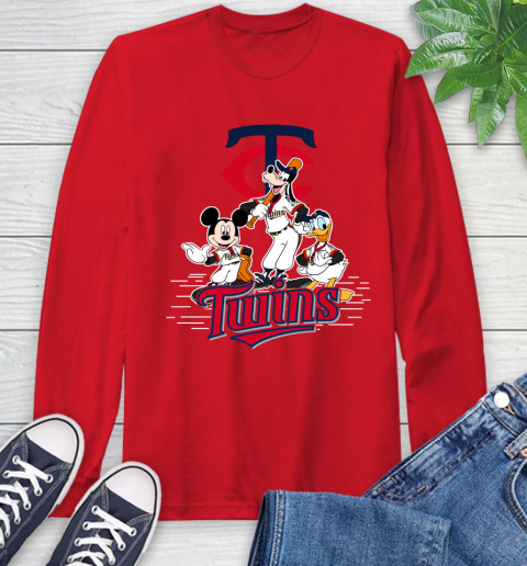 MLB Minnesota Twins Mickey Mouse Donald Duck Goofy Baseball T Shirt Long Sleeve T-Shirt 11
