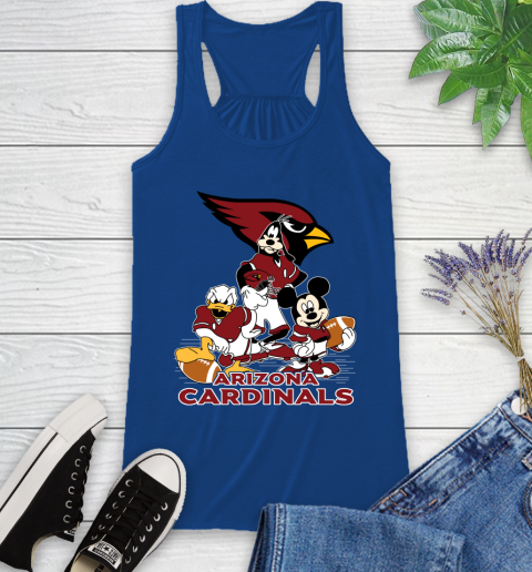 NFL Arizona Cardinals Mickey Mouse Donald Duck Goofy Football Shirt Racerback Tank 8