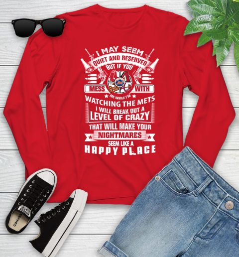 New York Mets MLB Baseball Don't Mess With Me While I'm Watching My Team Sports Youth Long Sleeve 11