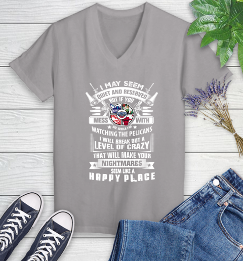New Orleans Pelicans NBA Basketball Don't Mess With Me While I'm Watching My Team Sports Women's V-Neck T-Shirt 4