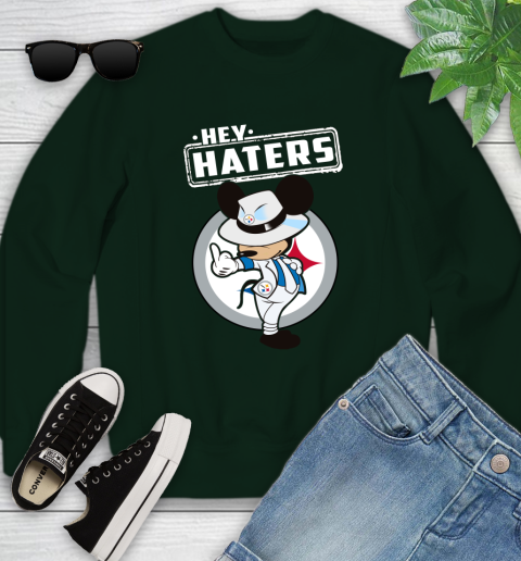 NFL Hey Haters Mickey Football Sports Pittsburgh Steelers Youth Sweatshirt 9