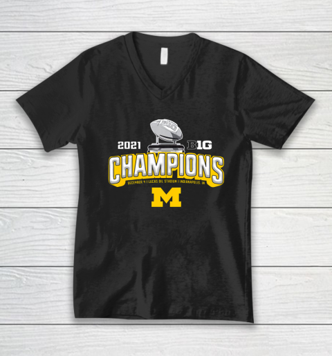 Michigan Big Ten 2021 East Division Champions V-Neck T-Shirt
