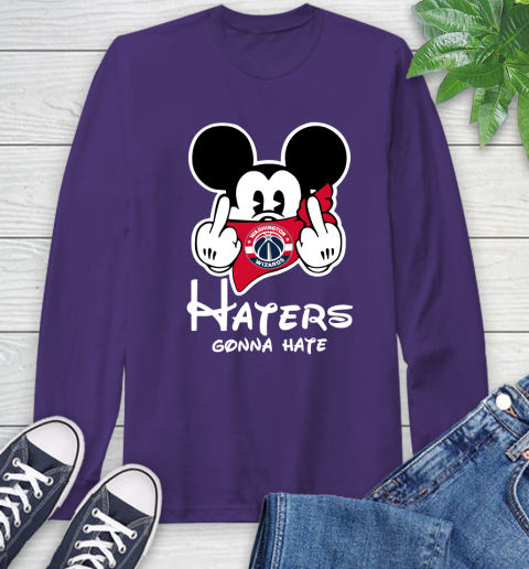 NBA Washington Wizards Haters Gonna Hate Mickey Mouse Disney Basketball T Shirt Long Sleeve T-Shirt - Image 6