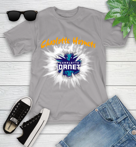 Charlotte Hornets NBA Basketball Rip Sports Youth T-Shirt 4