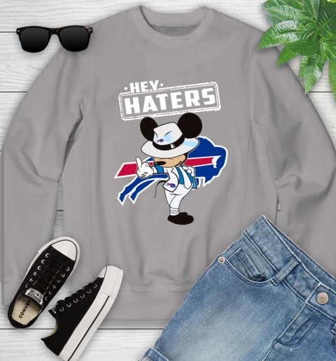NFL Hey Haters Mickey Football Sports Buffalo Bills Youth Sweatshirt 3