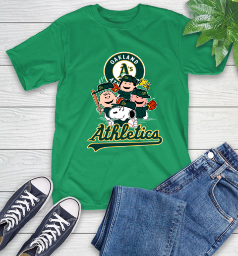 MLB Oakland Athletics Snoopy Charlie Brown Woodstock The Peanuts Movie Baseball T Shirt_000 T-Shirt 7