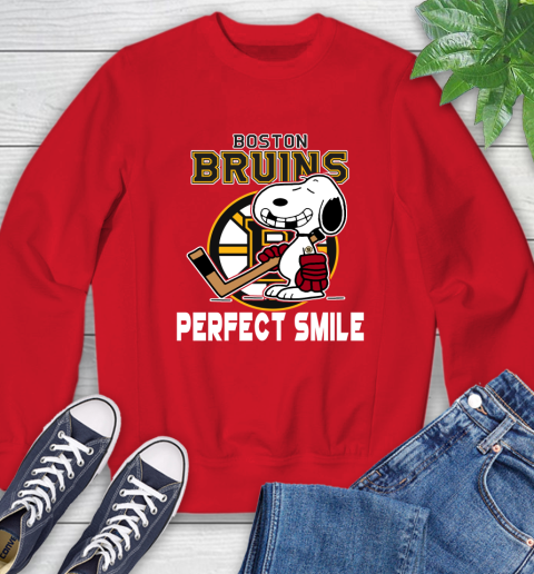 NHL Boston Bruins Snoopy Perfect Smile The Peanuts Movie Hockey T Shirt Sweatshirt 10