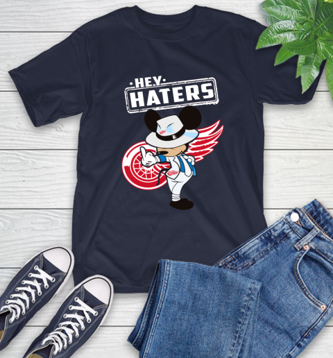 NHL Hey Haters Mickey Hockey Sports Detroit Red Wings T-Shirt 3