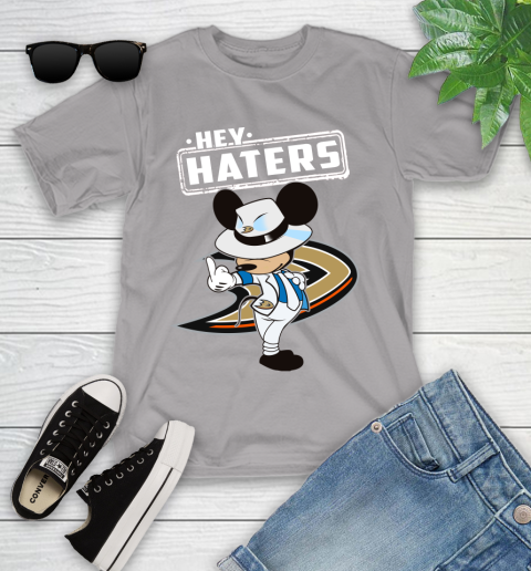 NHL Hey Haters Mickey Hockey Sports Anaheim Ducks Youth T-Shirt 4