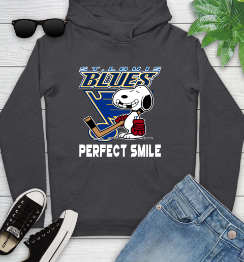NHL St.Louis Blues Snoopy Perfect Smile The Peanuts Movie Hockey T Shirt Youth Hoodie 8