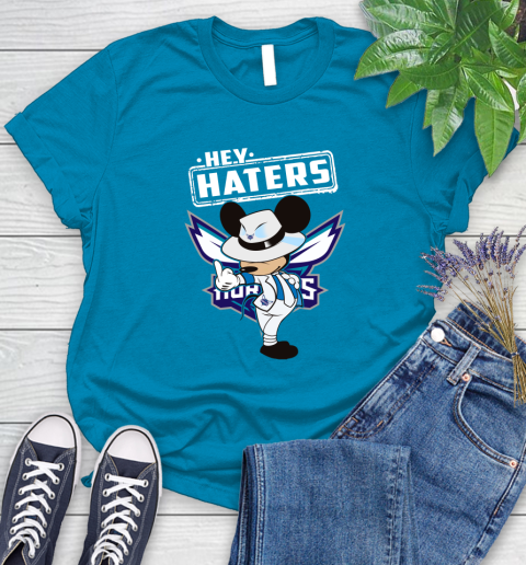 NBA Hey Haters Mickey Basketball Sports Charlotte Hornets Women's T-Shirt 10
