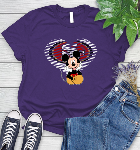 NFL San Francisco 49ers The Heart Mickey Mouse Disney Football T Shirt_000 Women's T-Shirt 4
