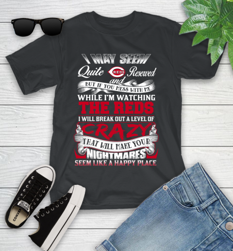 Cincinnati Reds MLB Baseball Don't Mess With Me While I'm Watching My Team Youth T-Shirt